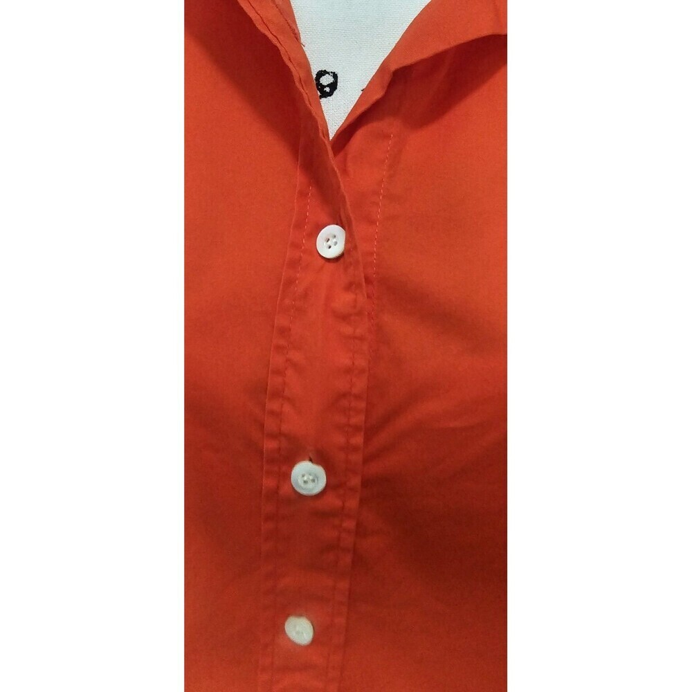 Woman J. Crew Haberdashery Refined Stretch Button Cotton Blend Shirt XS Orange - Picture 3 of 9